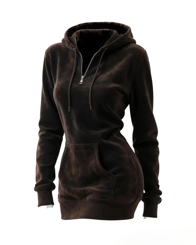 Women's Black Textured Casual Sweatshirt 37d0
