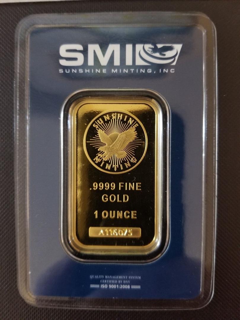 Sunshine Mint 1 oz Gold Bar .9999 Fine (in Assay)
