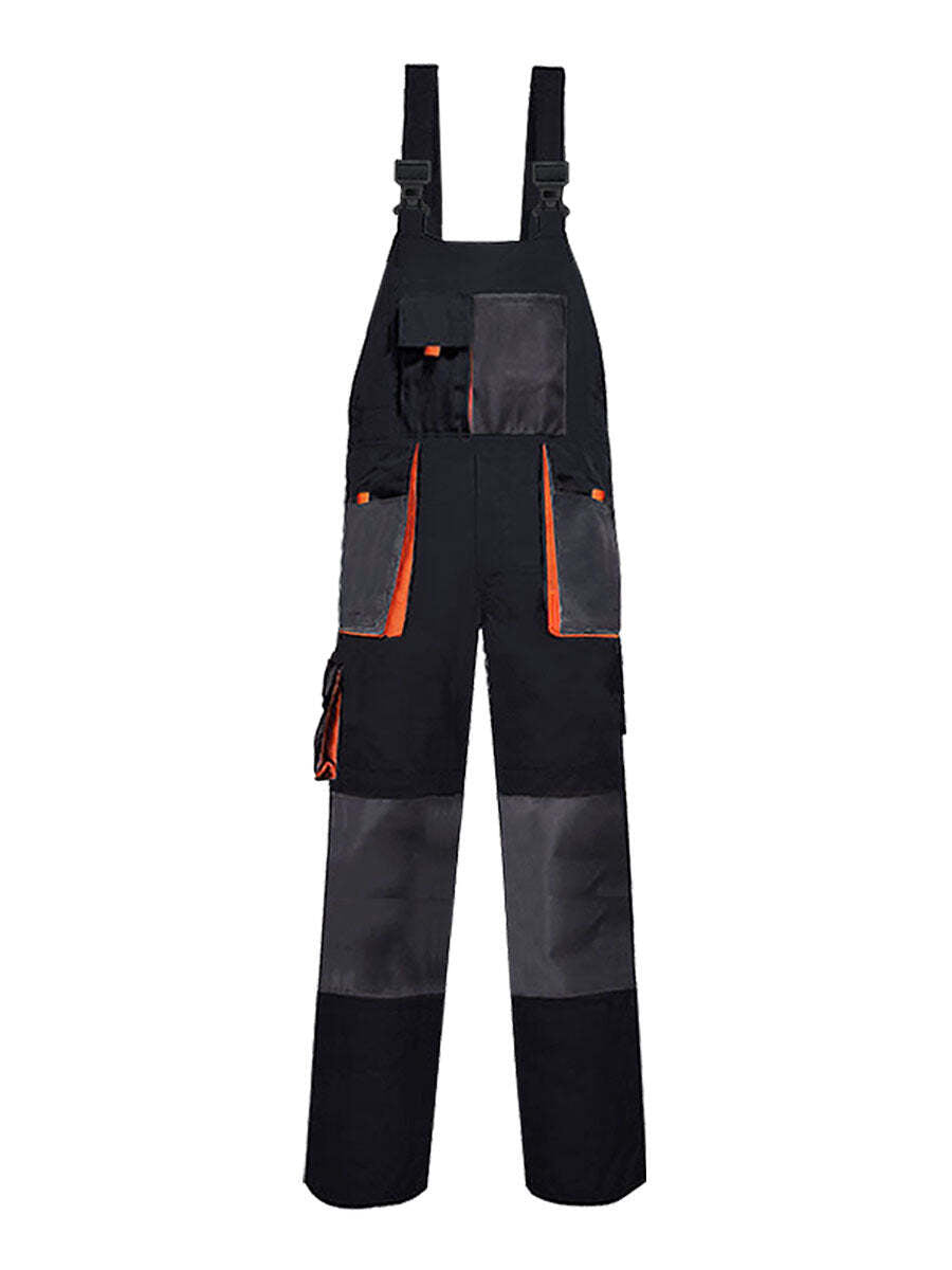 Free Soldier Men's Bib Overalls Work Overalls with Knee Pad Pockets