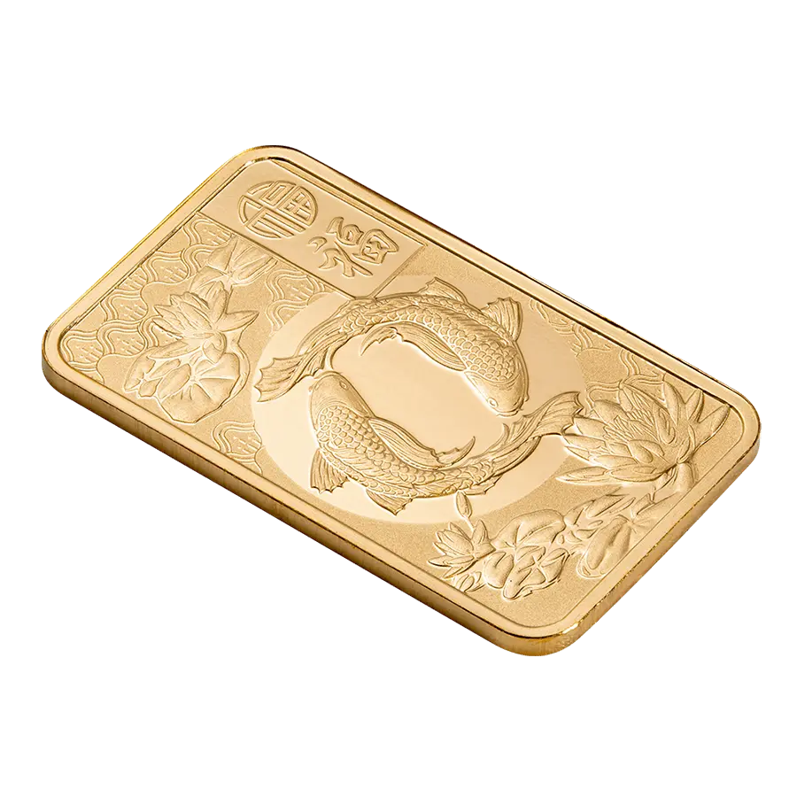 2025 1 oz PAMP Suisse Good Luck Koi Fish Gold Bar .9999 Fine (in Assay)