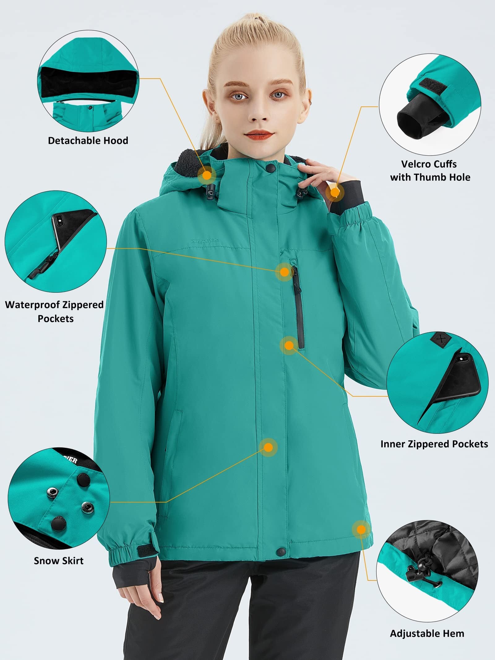 ETHEREAL Women's Waterproof Ski Snow Jacket