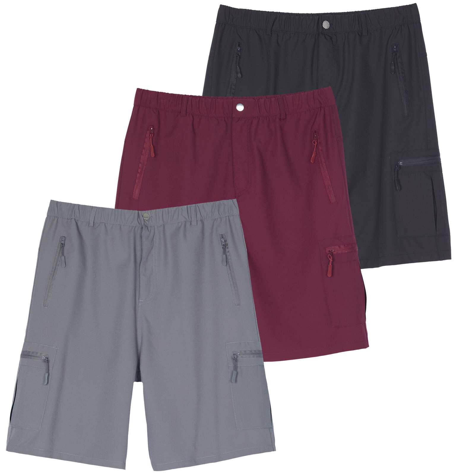 2 & 3 Pack: Men's Hiking Cargo Shorts Fishing Outdoor Tactical Travel Camping Casual Golf 5 Zipper Pockets