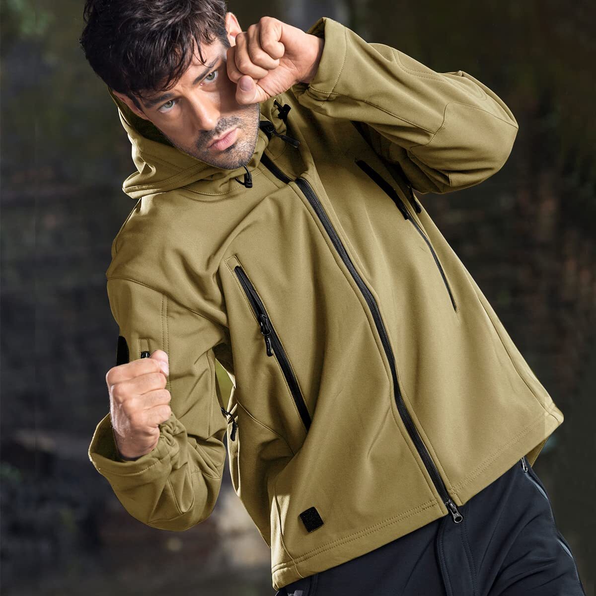 SHARKSKIN Men’s Warm Waterproof Softshell Tactical Hiking Jacket
