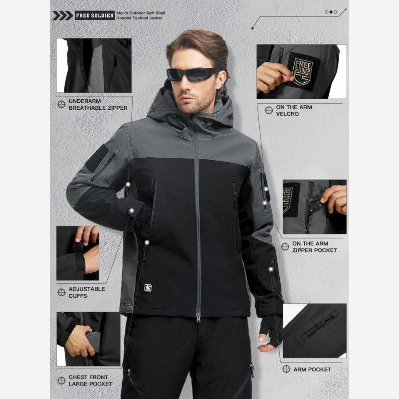 SHARKSKIN Men’s Warm Waterproof Softshell Tactical Hiking Jacket