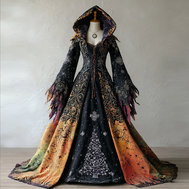Women's Gorgeous Original Contrast Cape Dress d55c