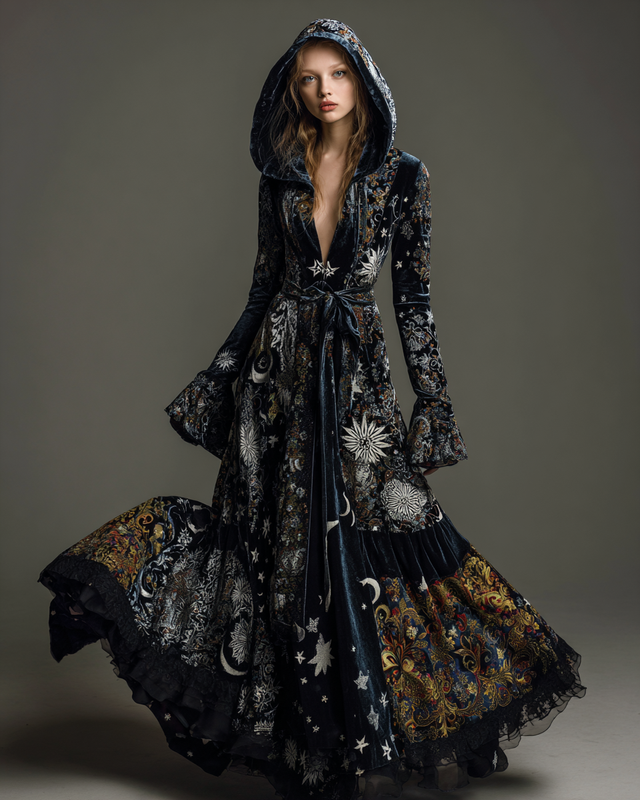 Women's Velvet Slim-Fit Long Dress  5561