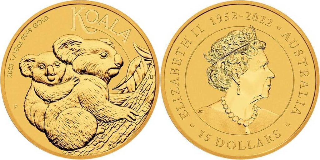 Perth Mint 1/10 Oz 24Kt 9999 Gold Australian Koala 2023 Bullion Coin