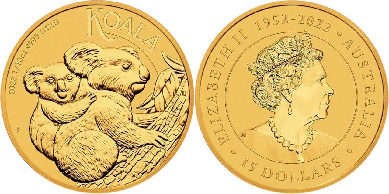 Perth Mint 1/10 Oz 24Kt 9999 Gold Australian Koala 2023 Bullion Coin