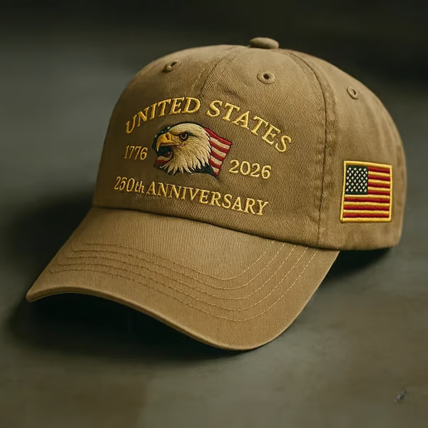 🔥Eagle & Liberty – United States 250th Anniversary Embroidered Hat✨(Breathable & Lightweight Comfort & Unisex Fit)