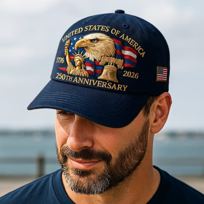 🔥Eagle & Liberty – United States 250th Anniversary Embroidered Hat✨(Breathable & Lightweight Comfort & Unisex Fit)