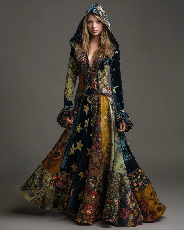 Women's Velvet Slim-Fit Long Dress  c26b