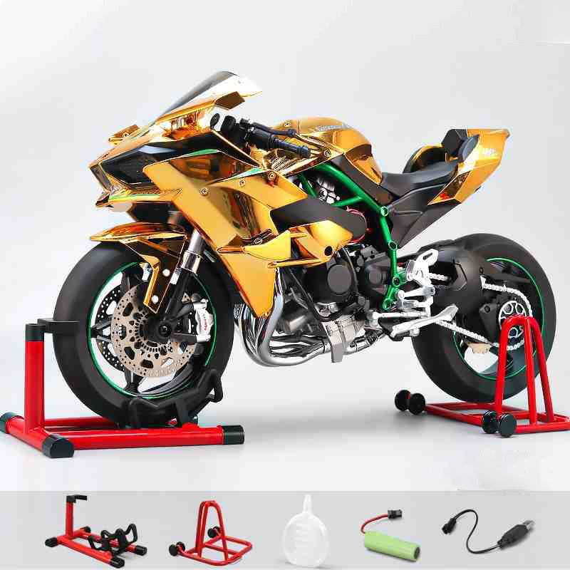 1:6 H2R Motorcycle Model with Engine Start, Throttle Control and Exhaust Injection Simulation, Diecast Motorcycle, Ideal Gift for Men