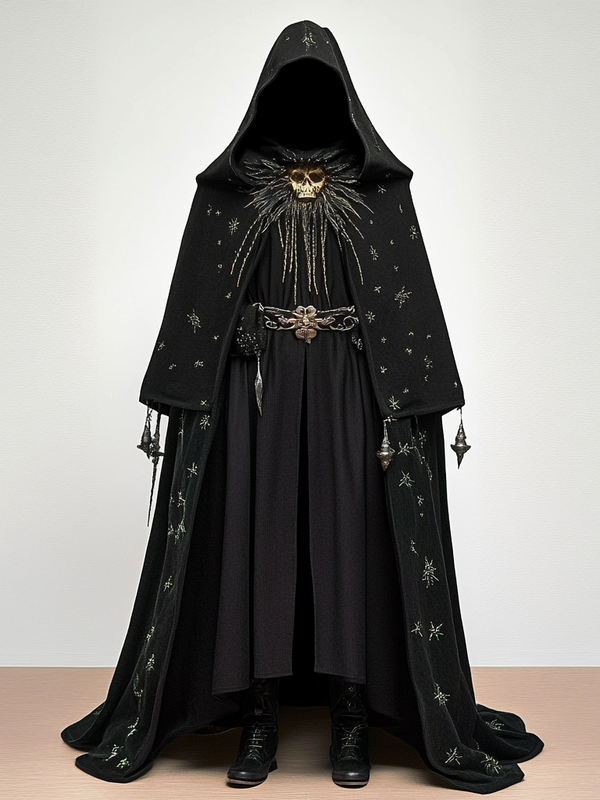 Fashionable contrast color hooded cape coat 5656
