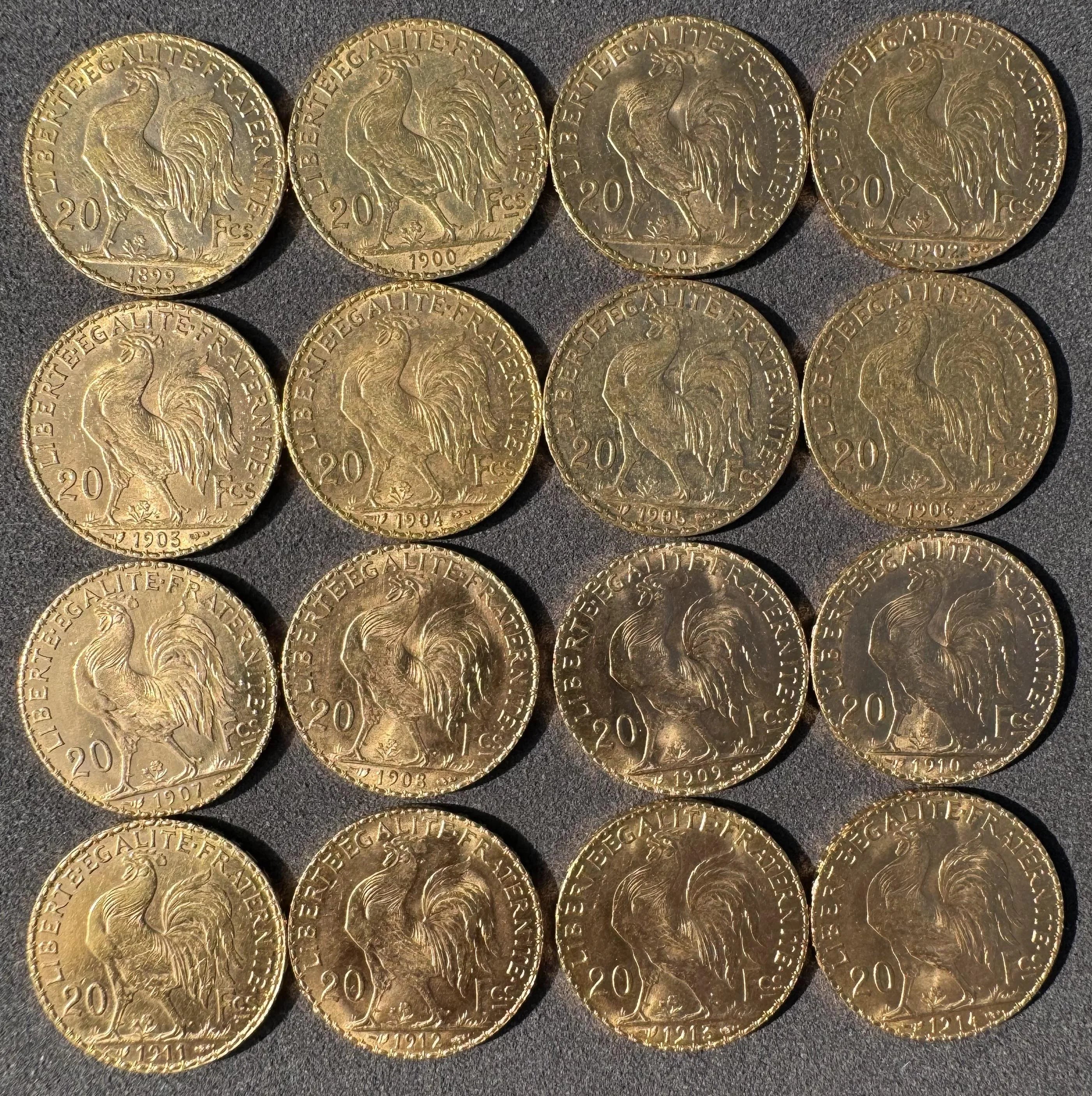 France Gold 20 Francs French Rooster Coin (1899-1914)