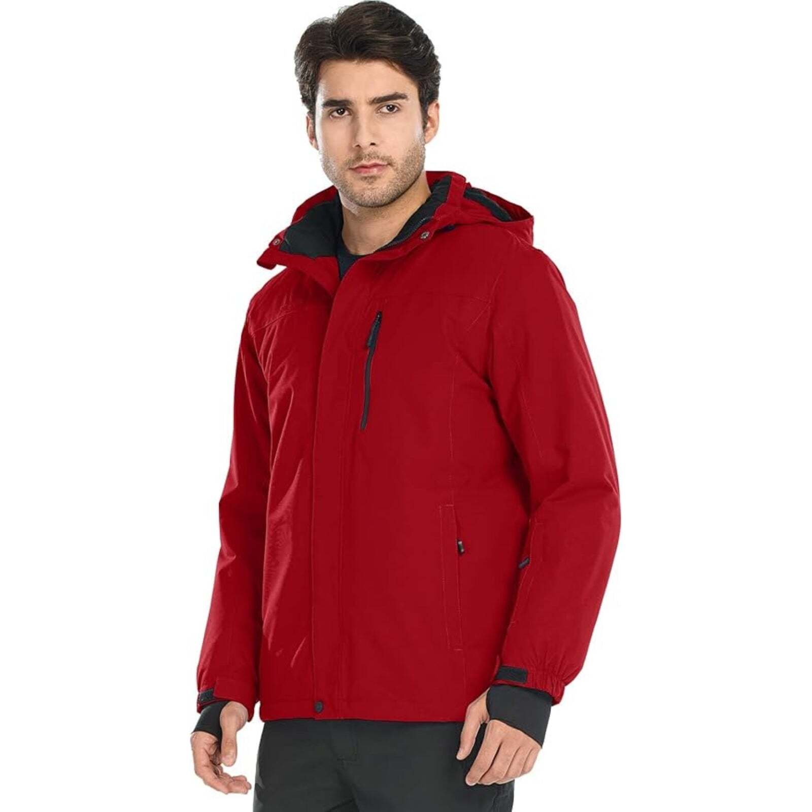WHALE Men's Waterproof Warm Fleece Lined Ski Jacket
