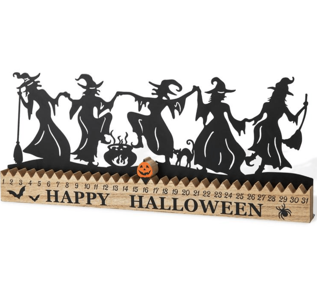 ✨🧙 Halloween Dancing Witch Countdown Table Sign🔮  82a3