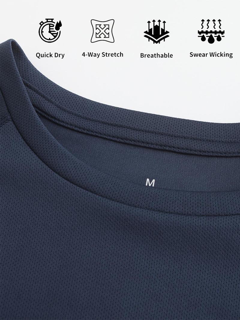 5 Pack Men's solid color round neck sports breathable quick-drying T-shirt, Clearance Items 2025