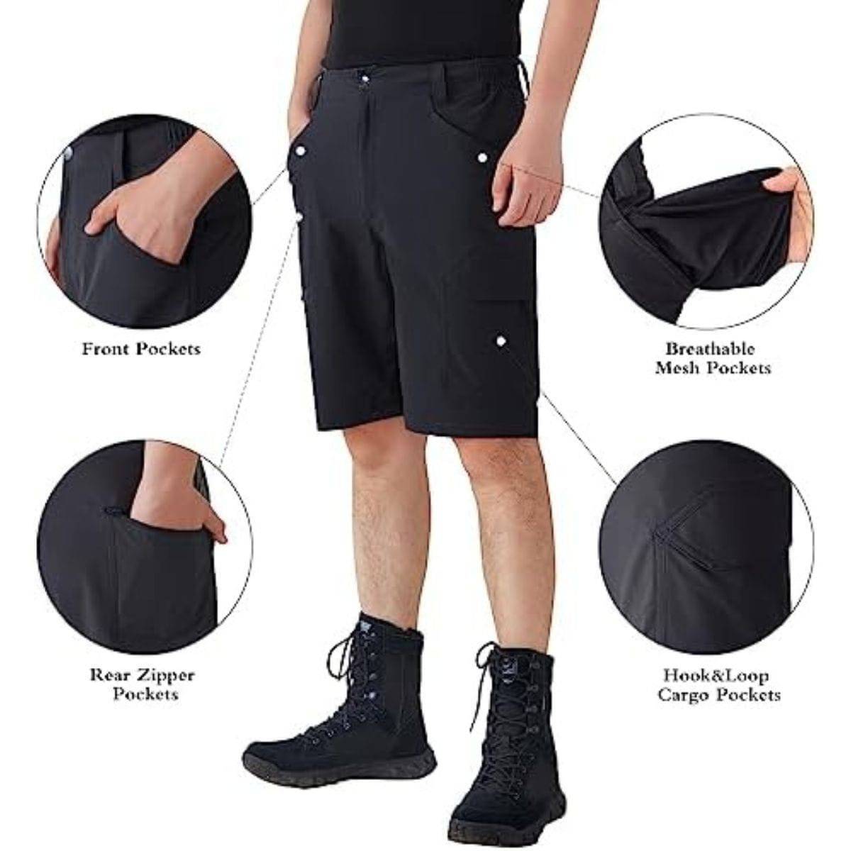 FREEKITE Men's Quick Dry Ripstop Tactical Work Shorts w/ Pockets