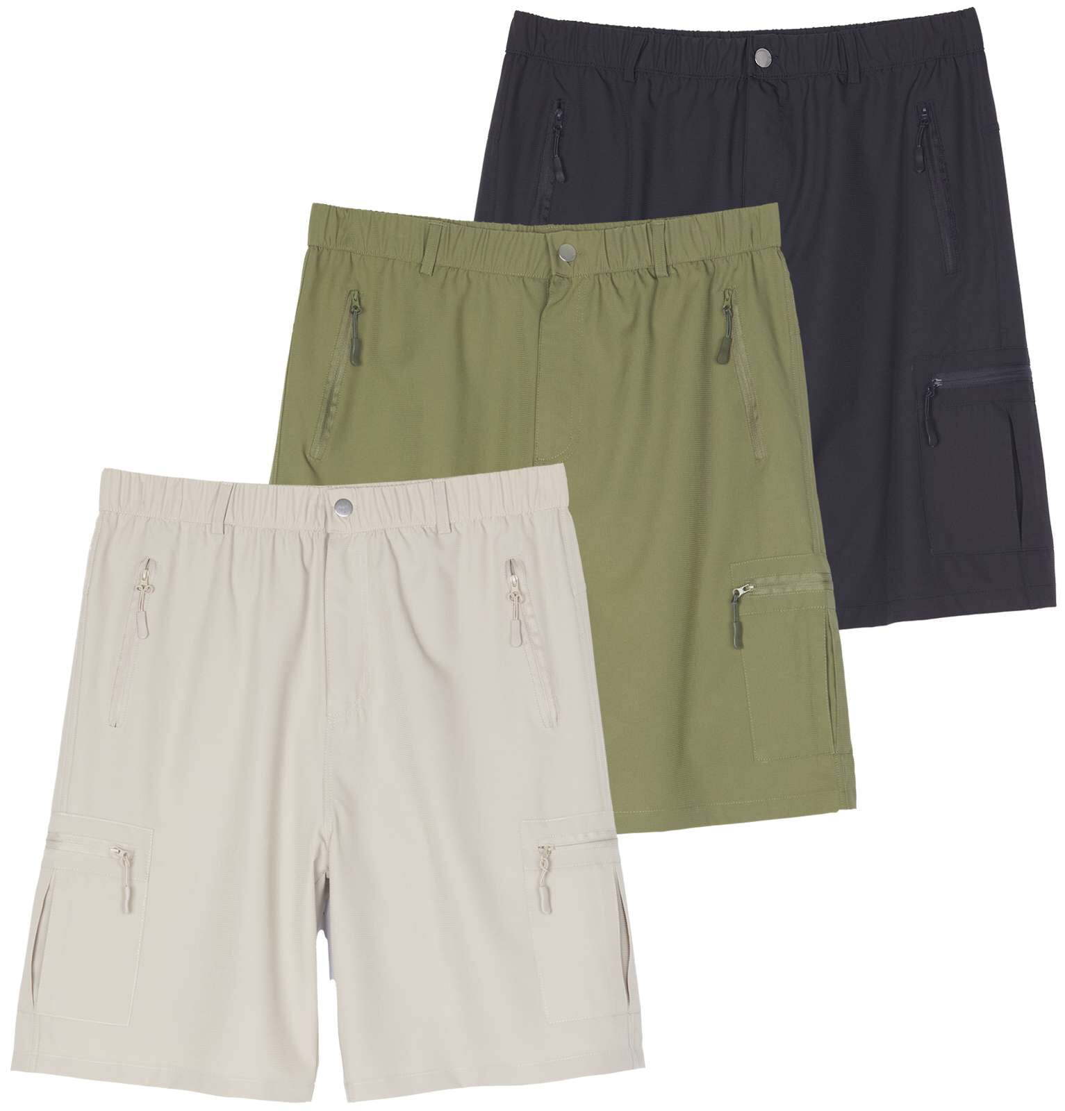 2 & 3 Pack: Men's Hiking Cargo Shorts Fishing Outdoor Tactical Travel Camping Casual Golf 5 Zipper Pockets