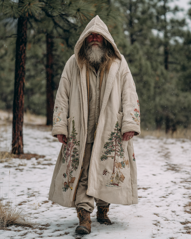 Men's autumn and winter hooded kaftan cloak jacket 6c68