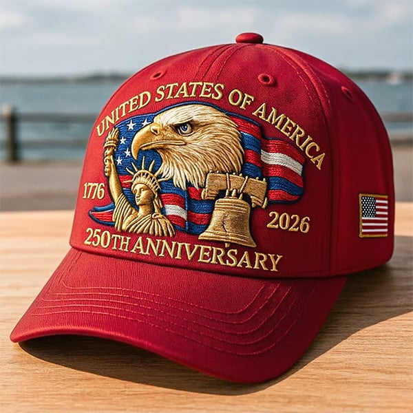 🔥Eagle & Liberty – United States 250th Anniversary Embroidered Hat✨(Breathable & Lightweight Comfort & Unisex Fit)