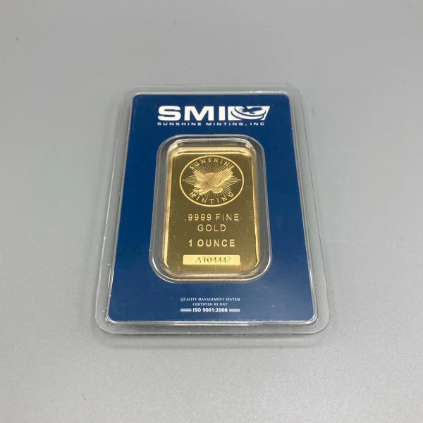 Sunshine Mint 1 oz Gold Bar .9999 Fine (in Assay)