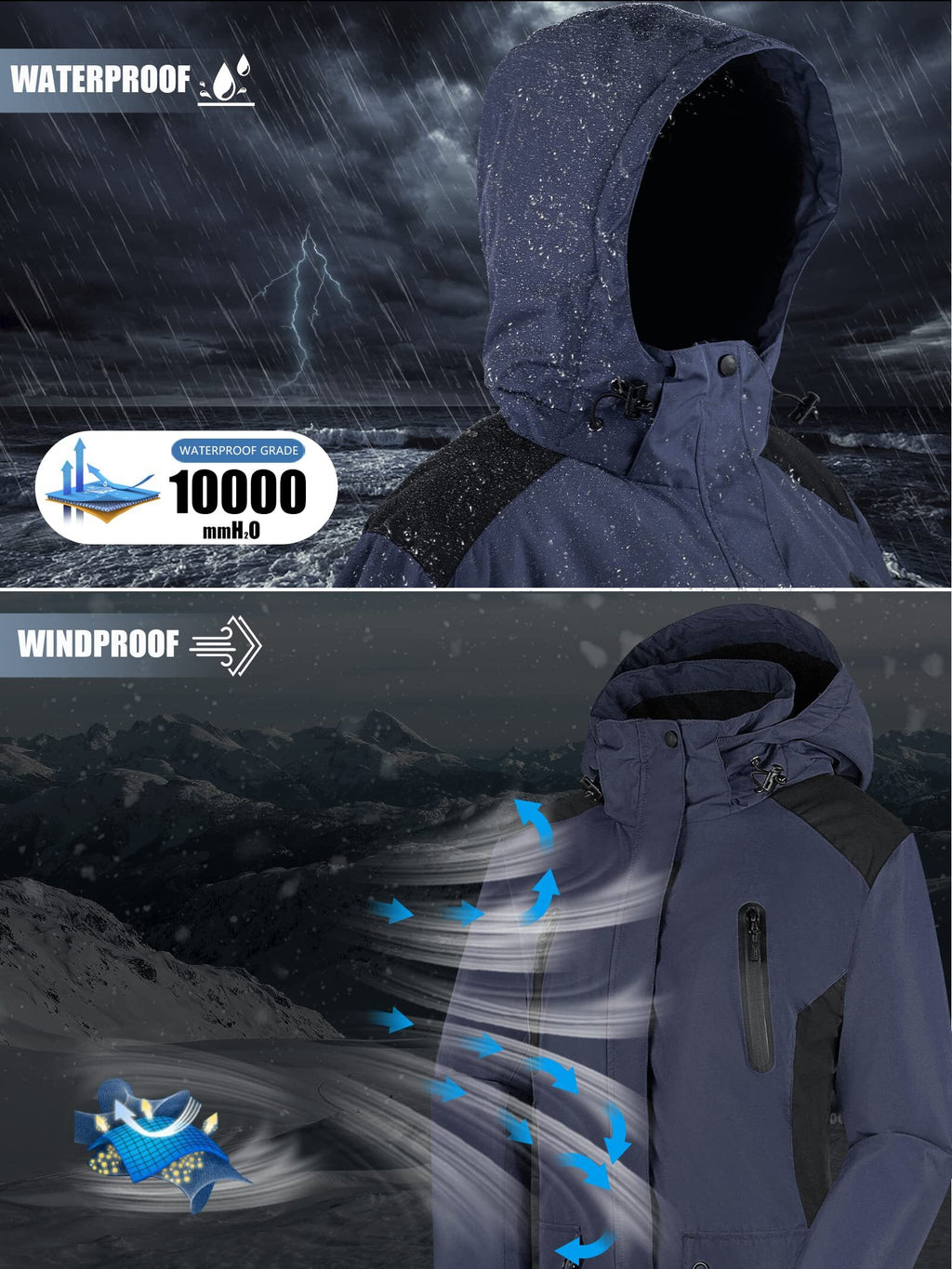 ETHEREAL Women's Waterproof Ski Snow Jacket