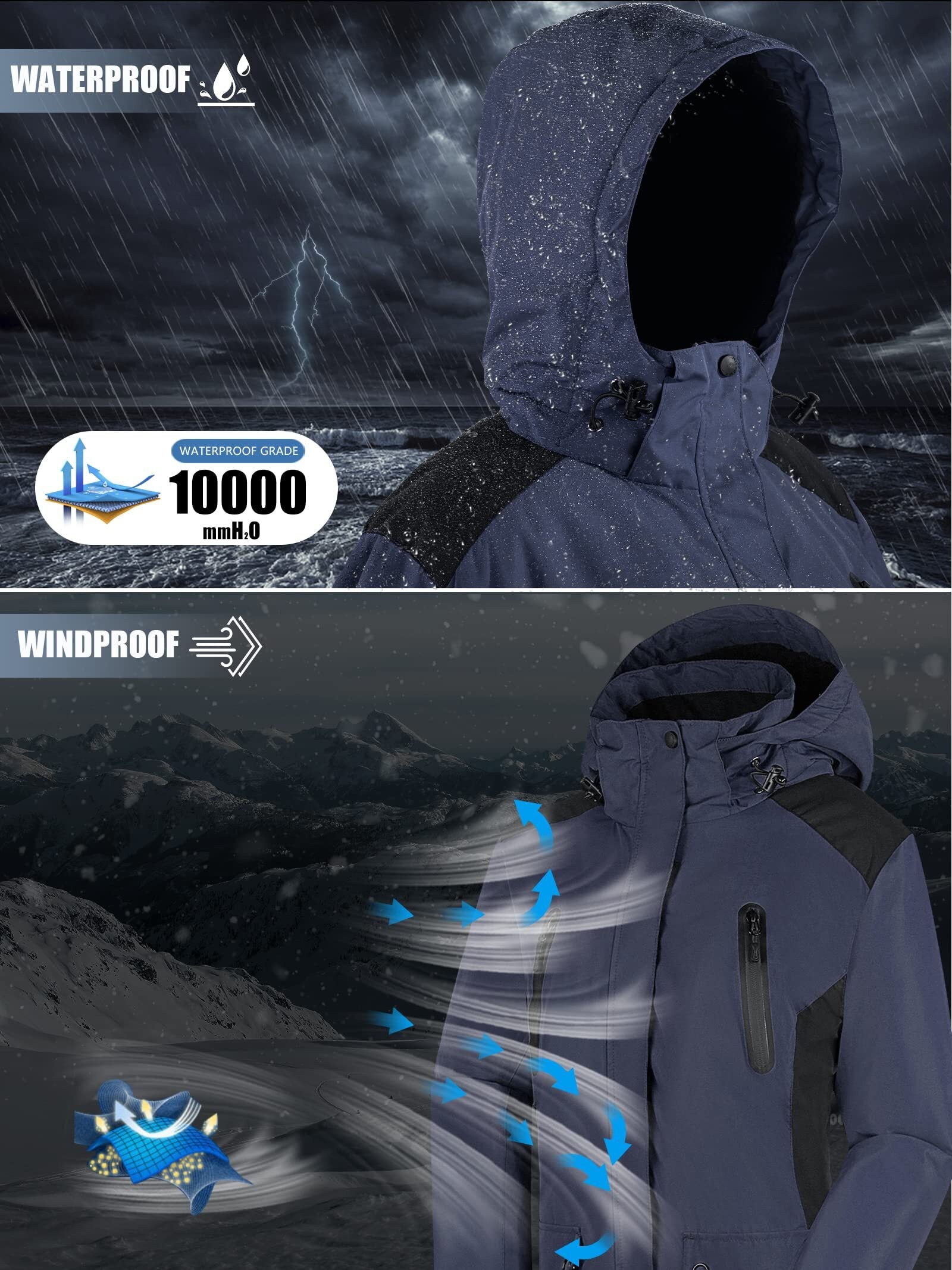 ETHEREAL Women's Waterproof Ski Snow Jacket