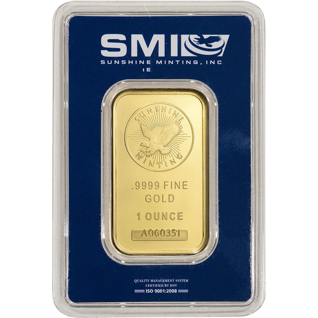 Sunshine Mint 1 oz Gold Bar .9999 Fine (in Assay)