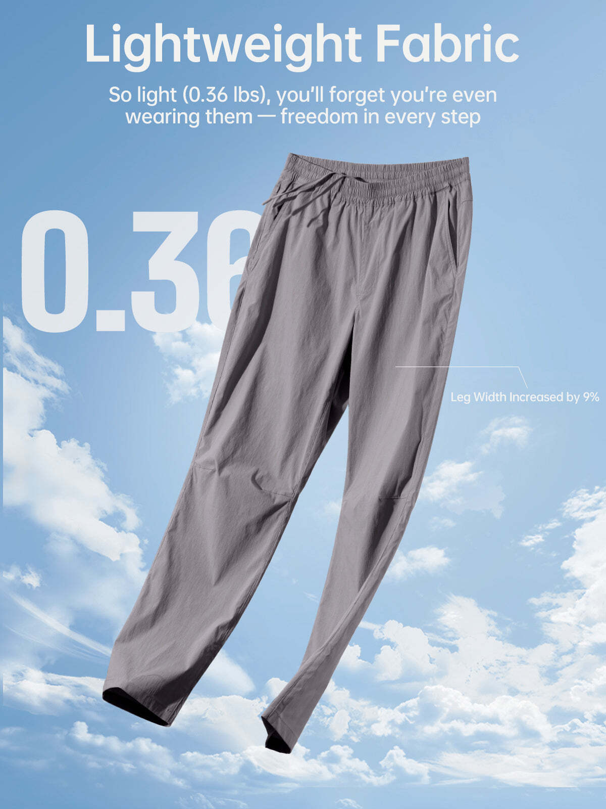 FREE SOLDIER Men's Elastic Waist Lightweight Water Resistant Quick-Dry Hiking Outdoor Sweatpants Pants