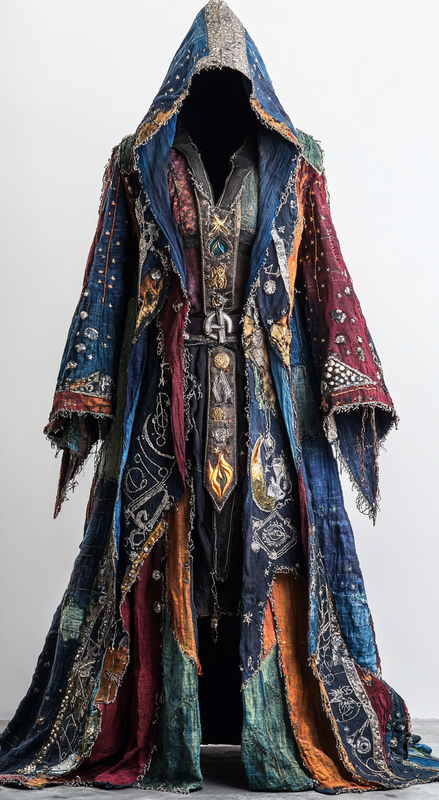 Magician Hooded Gorgeous Contrast Color Cape Jacket 0b44