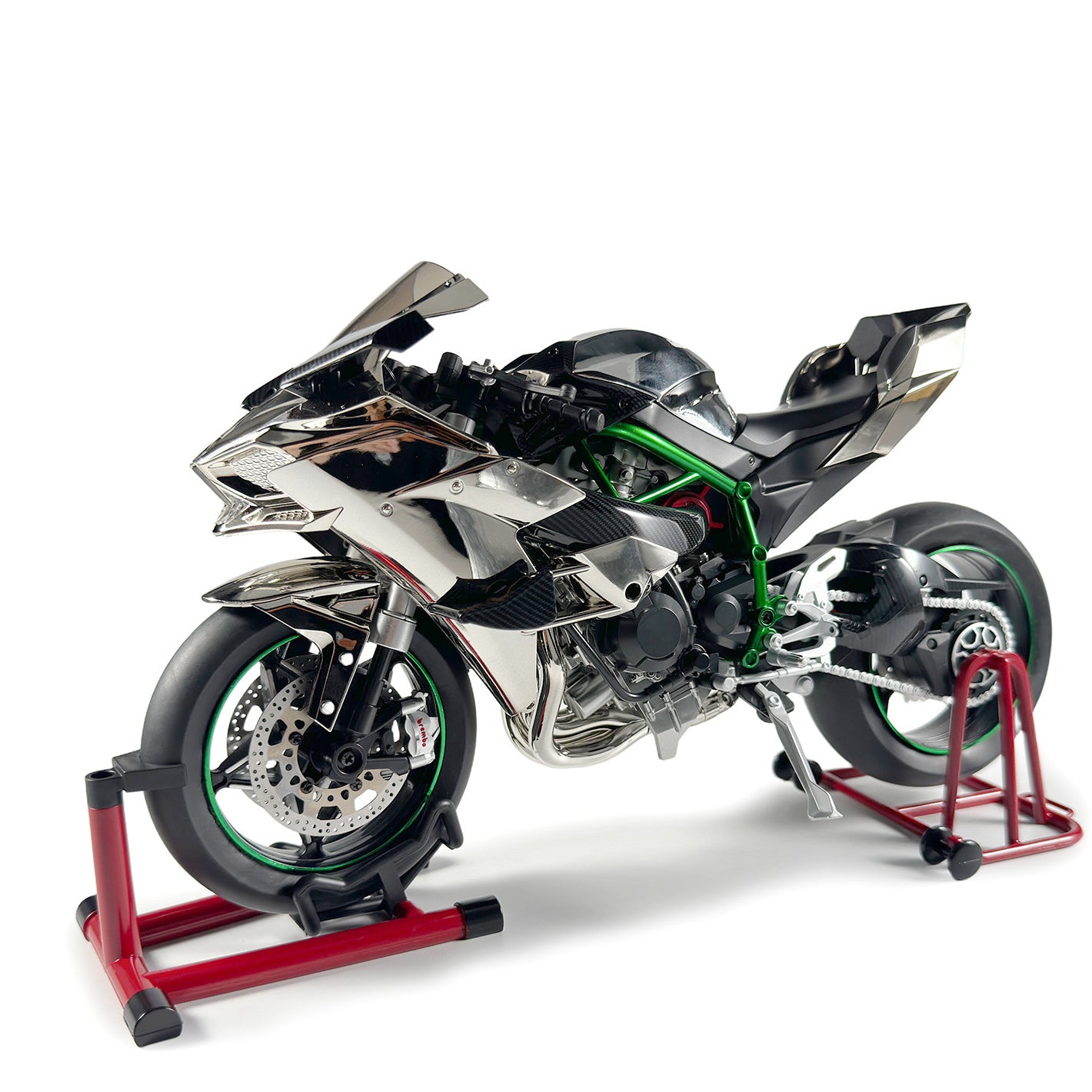 1:6 H2R Motorcycle Model with Engine Start, Throttle Control and Exhaust Injection Simulation, Diecast Motorcycle, Ideal Gift for Men