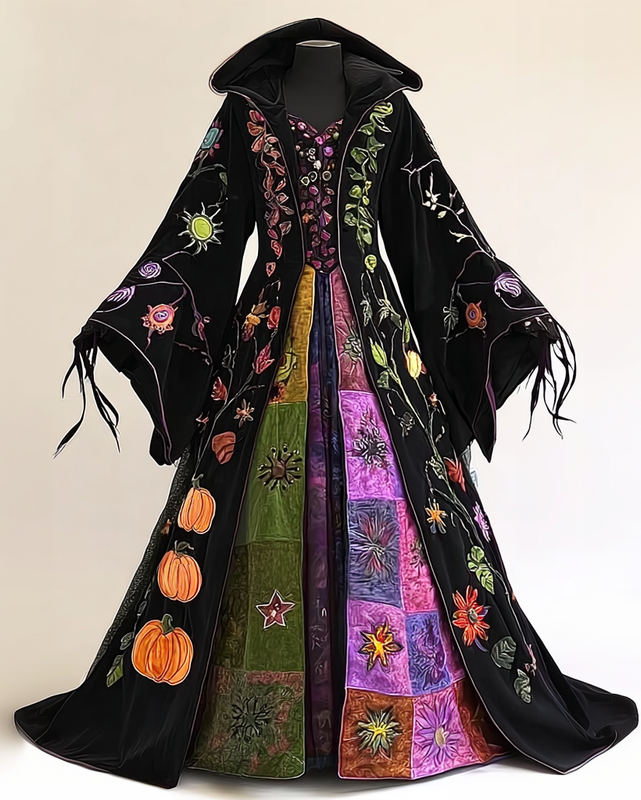 Fashion Patchwork Contrast Color Cape 3cc3