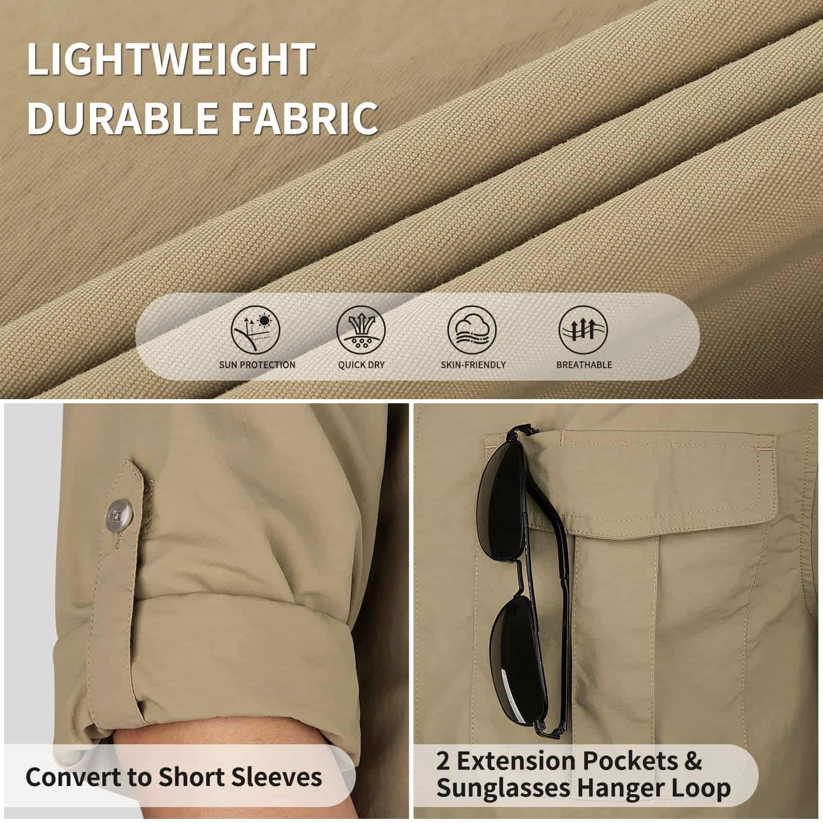 Men's UPF 50+ Protection Hiking Fishing Shirt