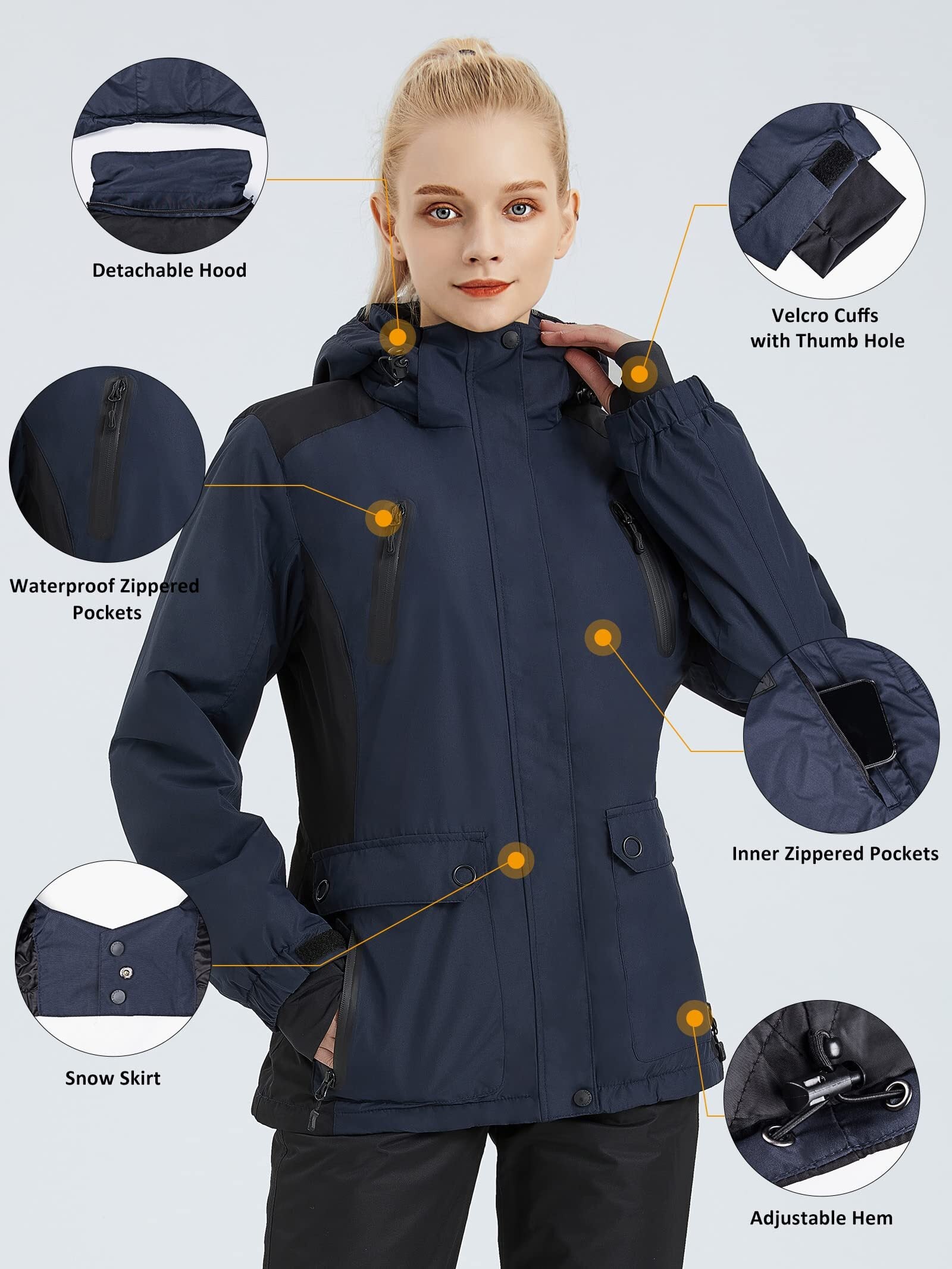 ETHEREAL Women's Waterproof Ski Snow Jacket
