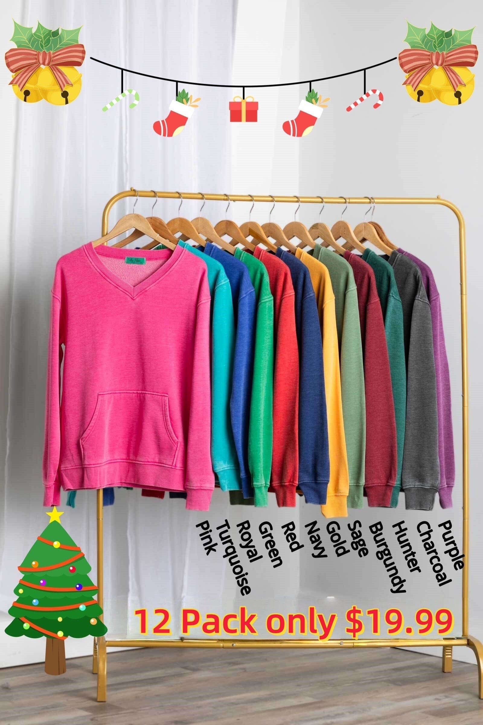 Pigment Dyed Cozy Campfire V-Neck Sweatshirt