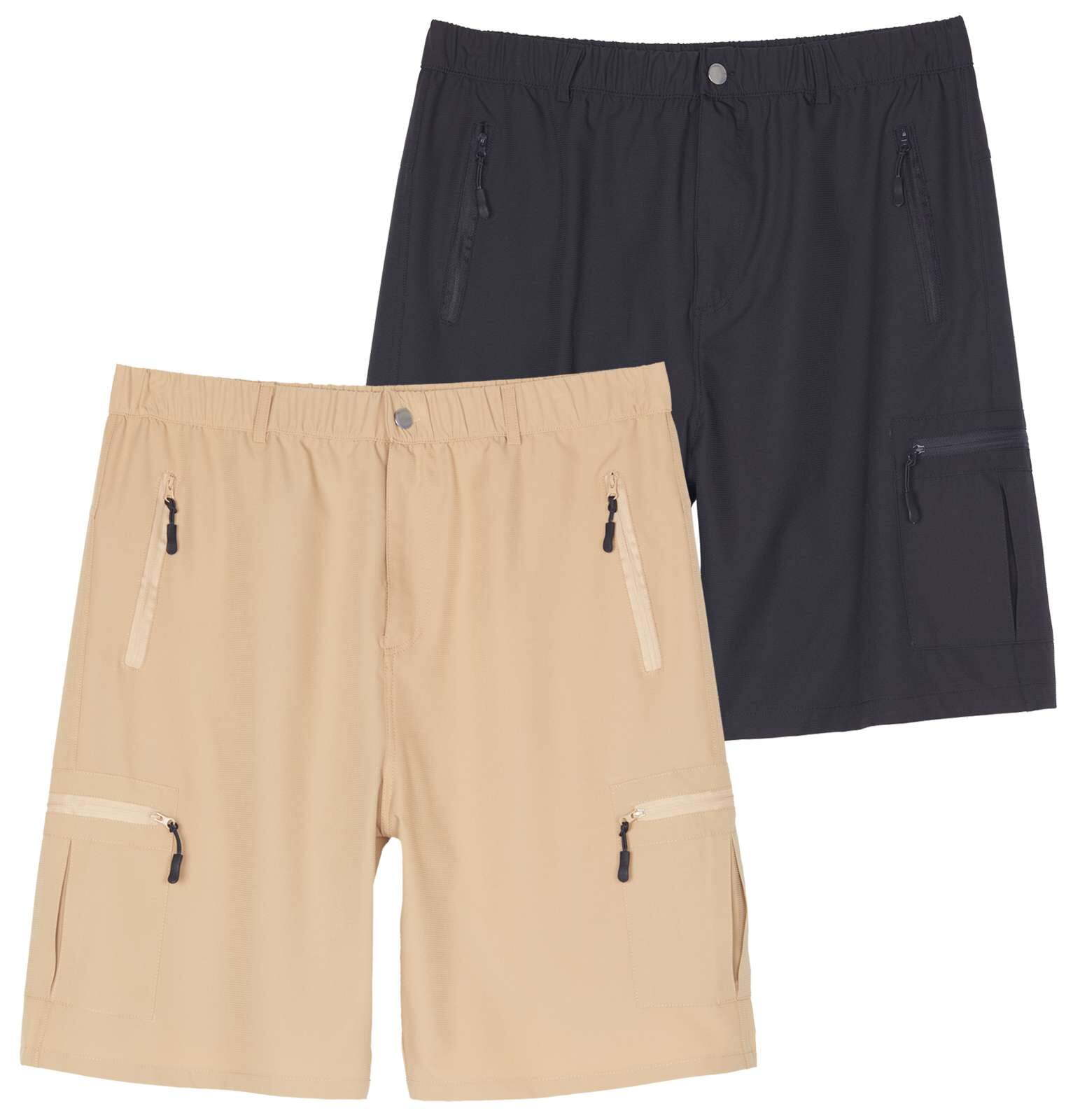 2 & 3 Pack: Men's Hiking Cargo Shorts Fishing Outdoor Tactical Travel Camping Casual Golf 5 Zipper Pockets