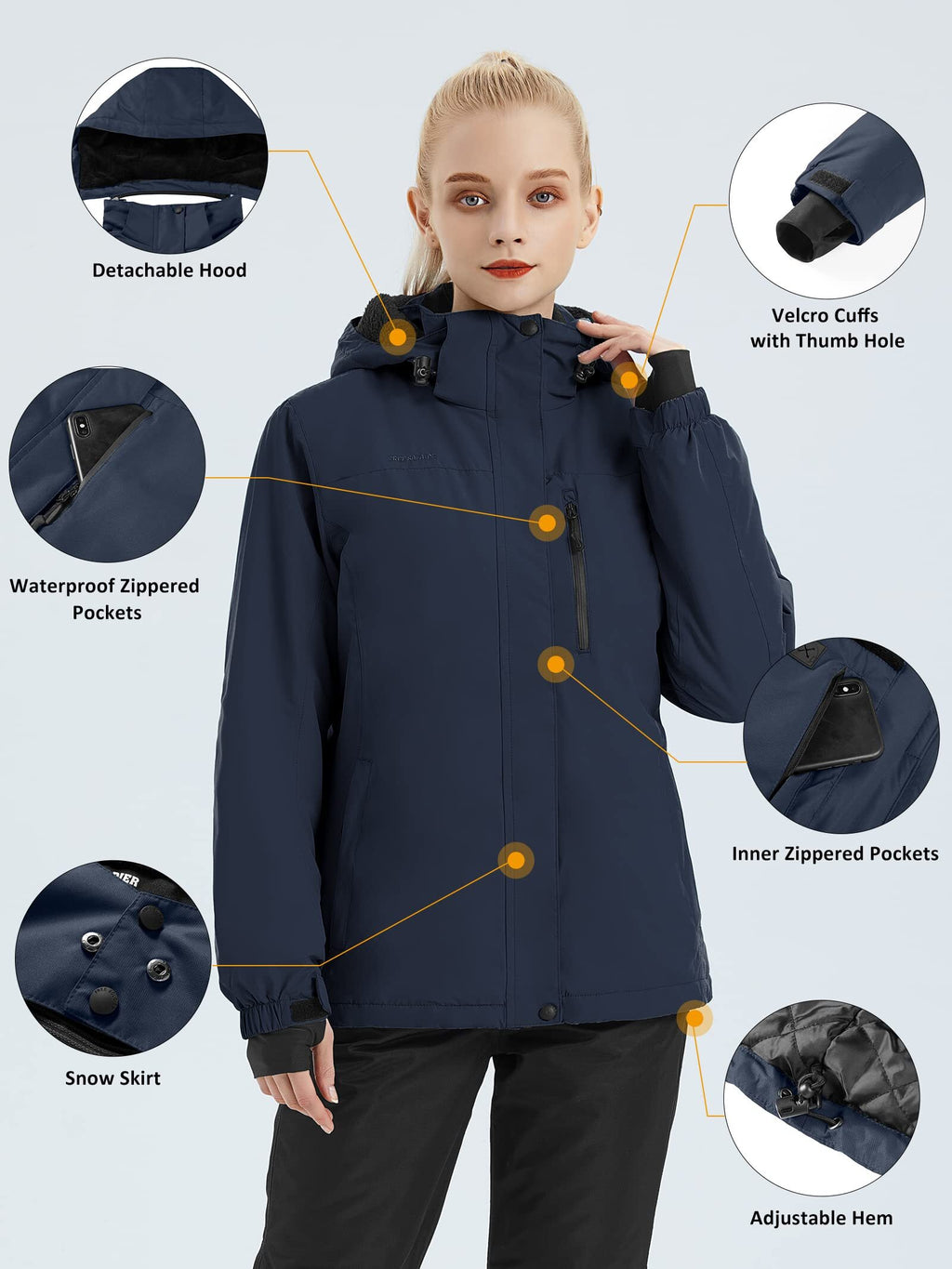 ETHEREAL Women's Waterproof Ski Snow Jacket