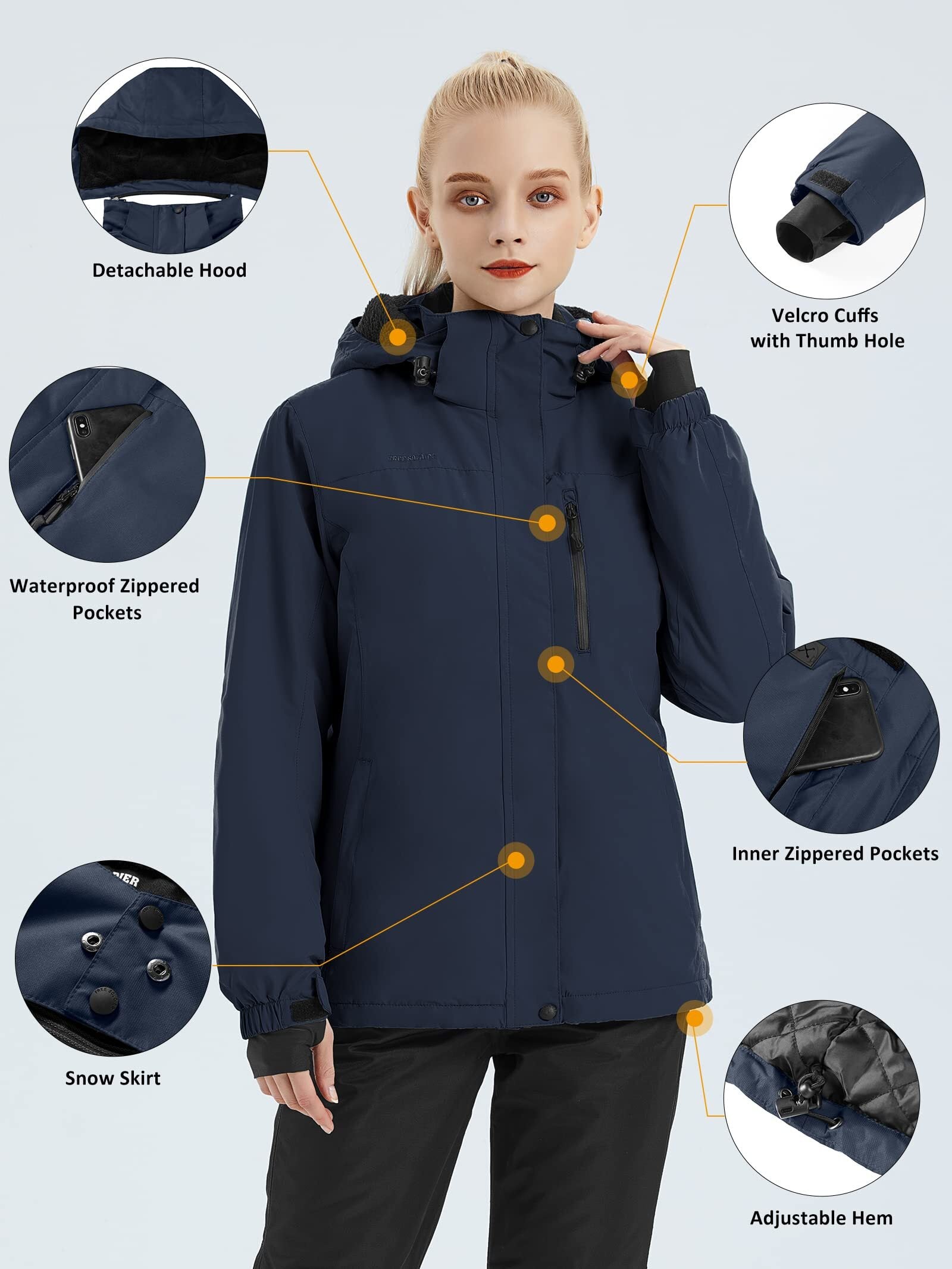 ETHEREAL Women's Waterproof Ski Snow Jacket