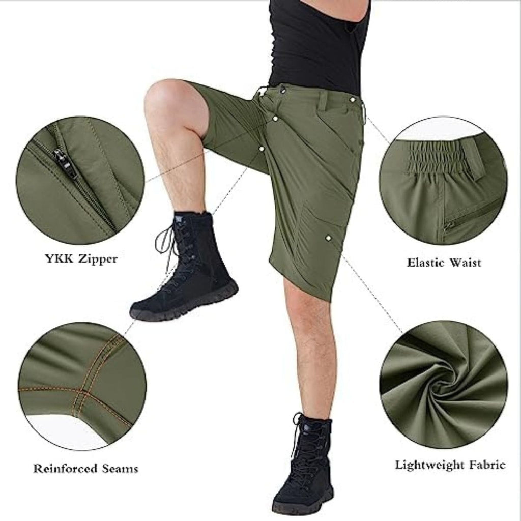 FREEKITE Men's Quick Dry Ripstop Tactical Work Shorts w/ Pockets