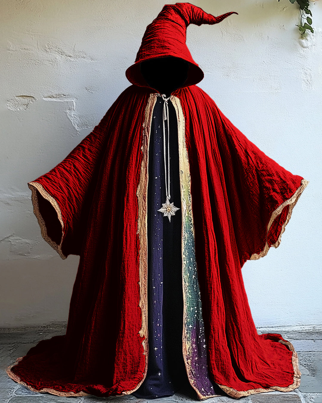 Spliced rainbow tie-dye white magic cloak  f212