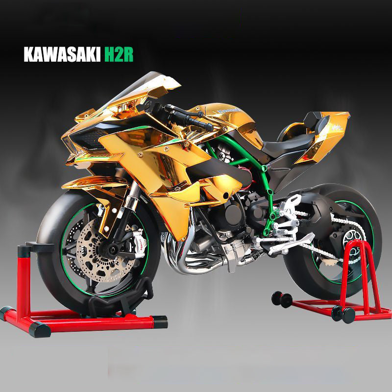 1:6 H2R Motorcycle Model with Engine Start, Throttle Control and Exhaust Injection Simulation, Diecast Motorcycle, Ideal Gift for Men