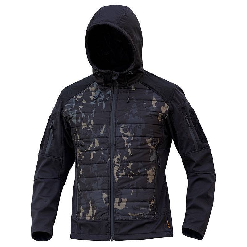Men's Winter Warm Insulation Quilted Softshell Hoodie Jacket