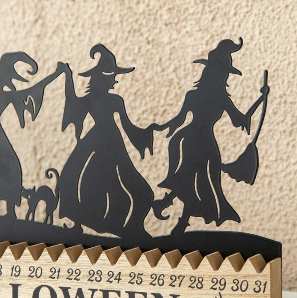 ✨🧙 Halloween Dancing Witch Countdown Table Sign🔮  82a3