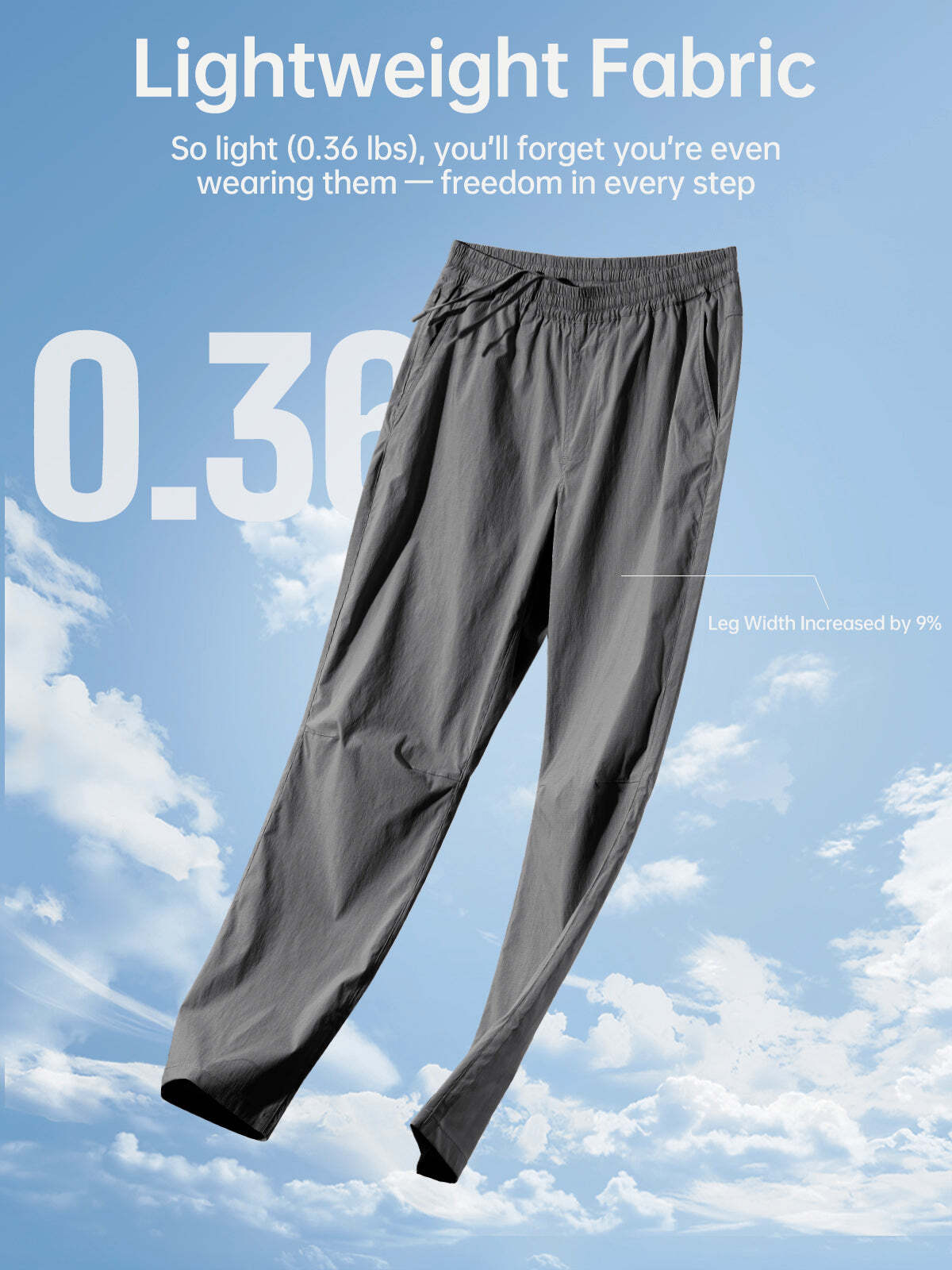 FREE SOLDIER Men's Elastic Waist Lightweight Water Resistant Quick-Dry Hiking Outdoor Sweatpants Pants