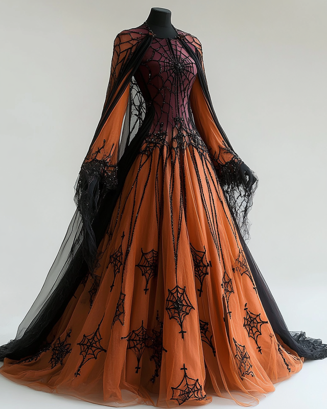Women's Halloween Contrast Dress 231c