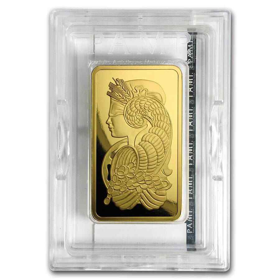 5 oz Gold Bar - PAMP Suisse Lady Fortuna Veriscan
