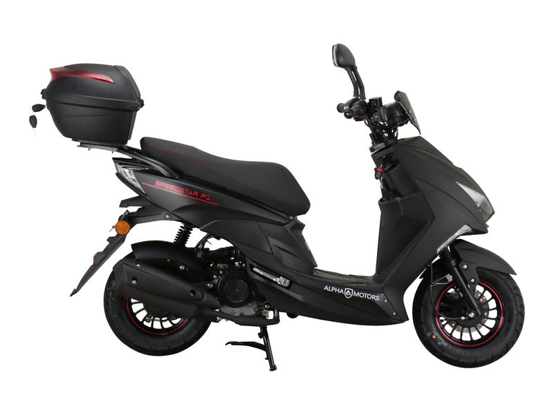 Alpha Motors Mofaroller Speedstar FI 50 ccm EURO 5 mattschwarz inkl. Topcase