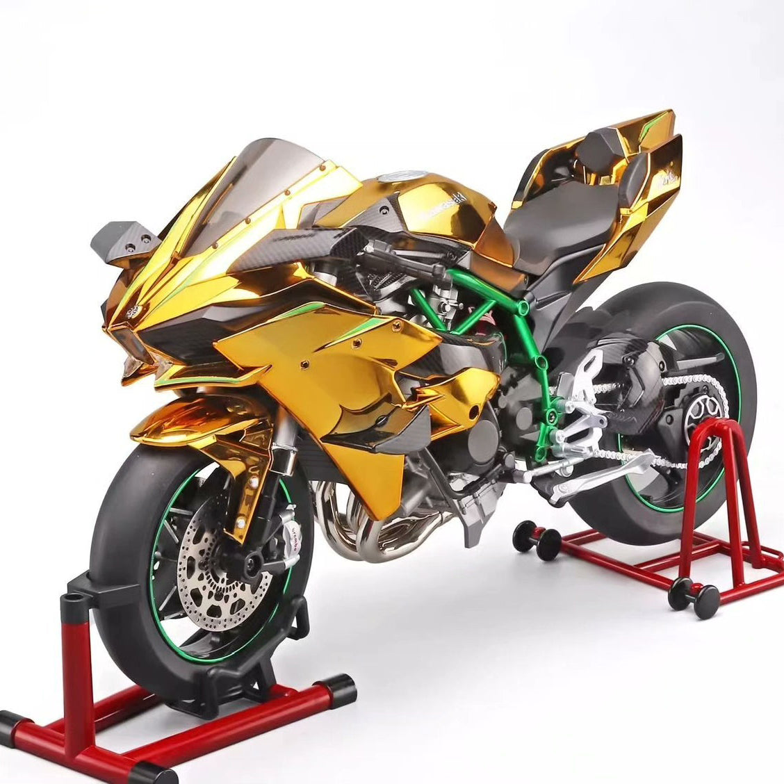 1:6 H2R Motorcycle Model with Engine Start, Throttle Control and Exhaust Injection Simulation, Diecast Motorcycle, Ideal Gift for Men