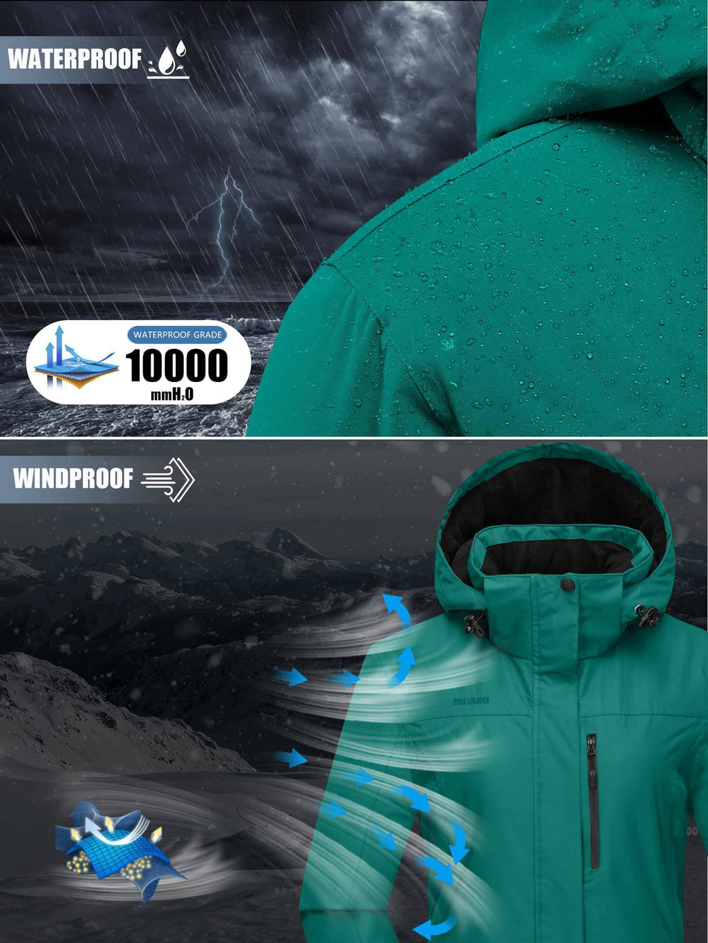 ETHEREAL Women's Waterproof Ski Snow Jacket